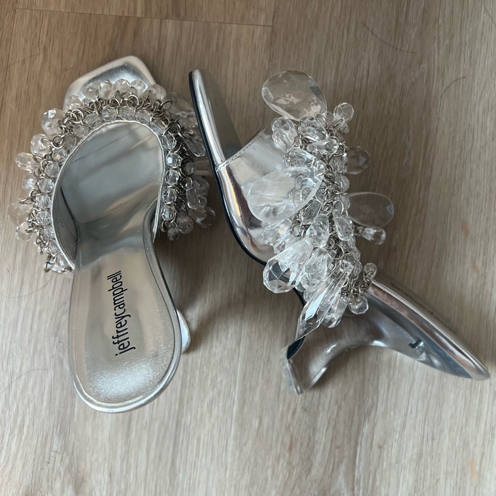 Jeffrey Campbell  Chandelier Silver Embellished Women's Shoes